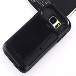 Samsung Galaxy S7 Card Slots Hybrid Case (Black)